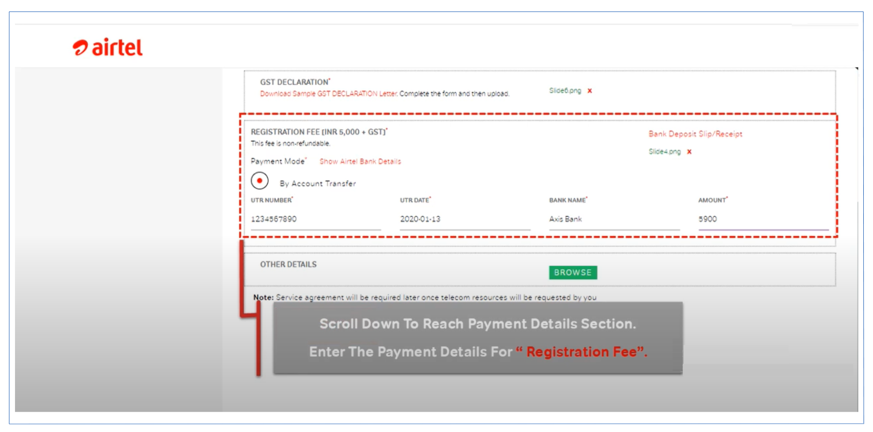 Airtel DLT Registration Charges