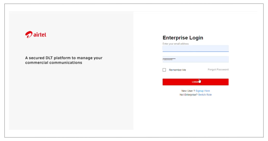 Airtel DLT Login