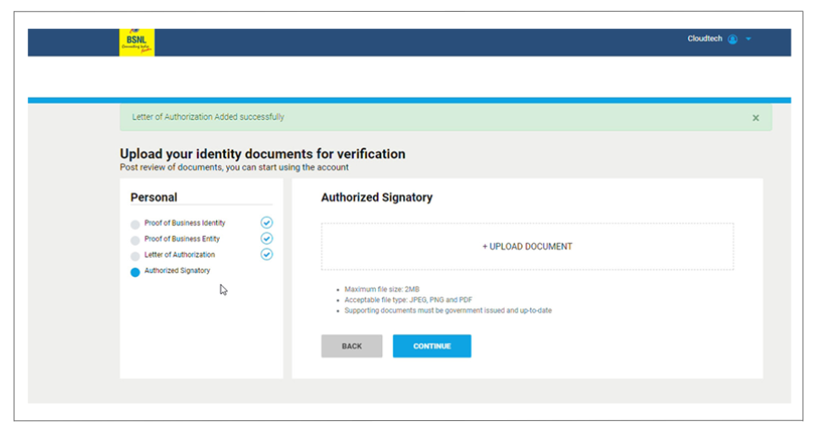 BSNL DLT document verification