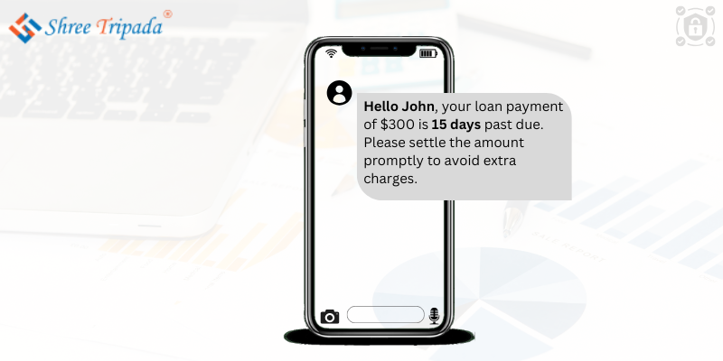 Finance Services informing customer for overdue payment reminder via SMS